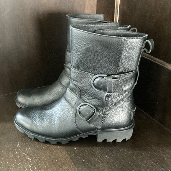 Sorel Leather Waterproof Moto Boots - Picture 1 of 12